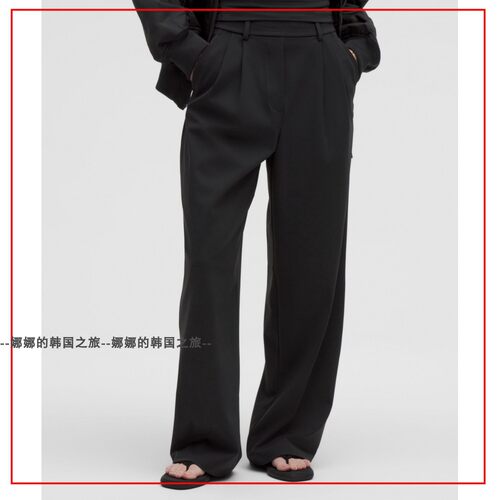 韩国代购lululemon Daydrift高腰弹力直筒长裤商务休闲裤LW5HIGA