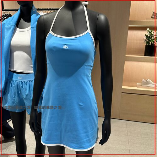 韩国代购ALO Softsculpt Halter Tennis Dress挂脖连衣裙网球运动