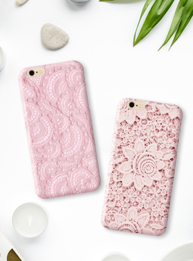 BLACK JAY代购ins甜美紫色蕾丝IphoneXS MAX适用于苹果手机壳三星