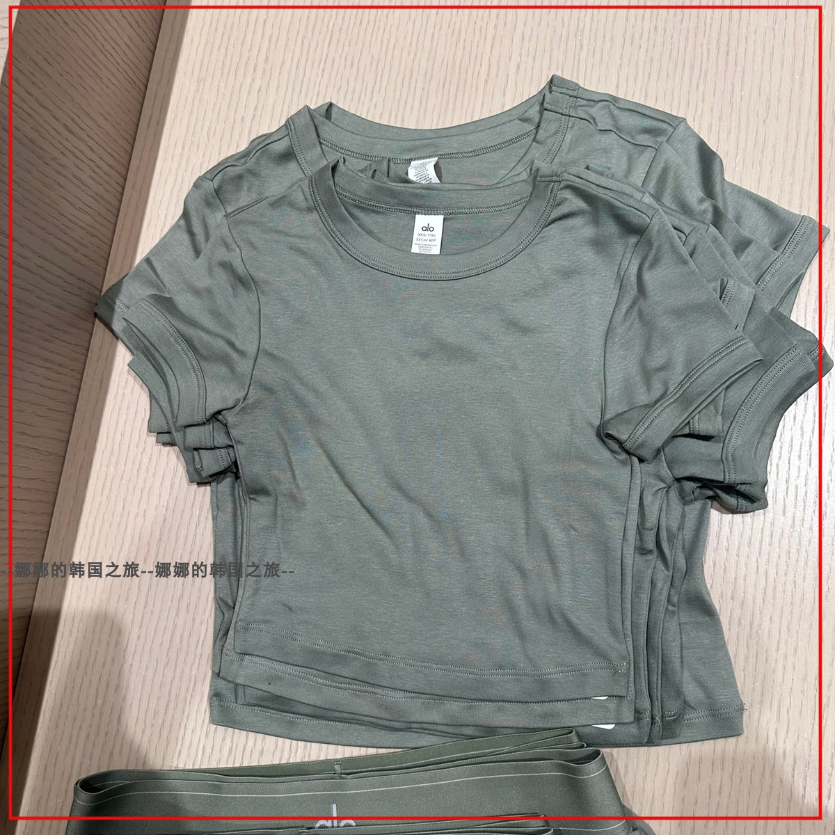 韩国代购ALO Cropped Timeless Tee短款T恤运动瑜珈百搭休闲短袖