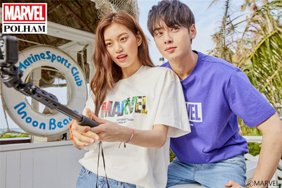 韩国正品代购POLHAM车银优金度延MARVEL情侣男女漫威复联短袖T恤