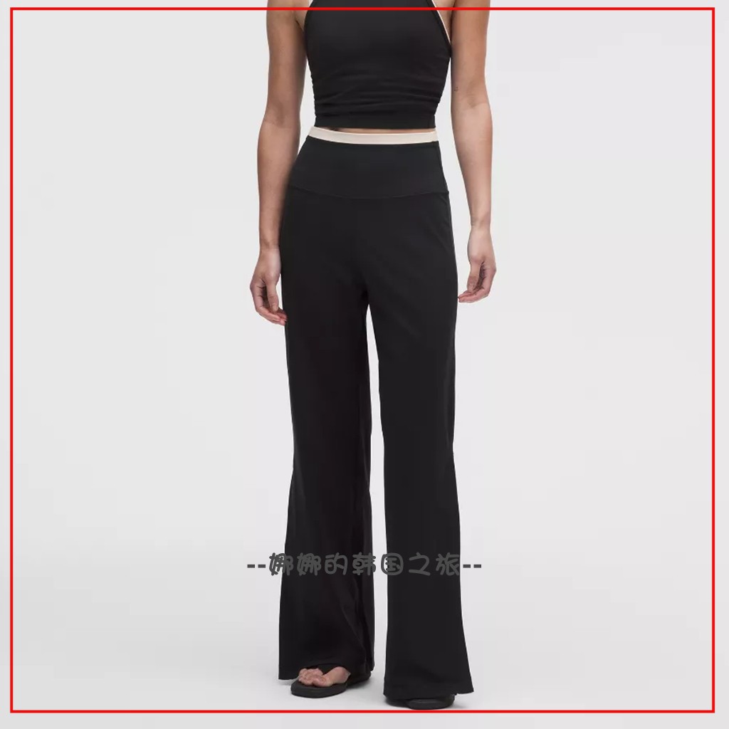 韩国代购lululemon Align女士修身运动高腰开叉喇叭裤长裤LW5JBXA