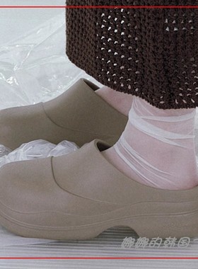 韩国代购rockfish时尚厚底轻便雨鞋拖鞋可爱 hayden clog半拖鞋