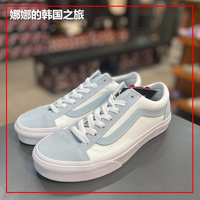 VANS男女白蓝色低帮帆布鞋板鞋