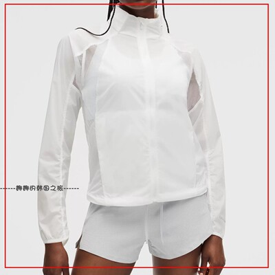 韩国代购lululemon Ventilated 女跑步自收纳防晒衣外套LW4CP1S