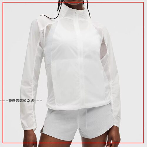 韩国代购lululemon Ventilated 女跑步自收纳防晒衣外套LW4CP1S