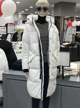 特价韩国HUM正品代购中长款男女保暖高领防风水羽绒服FHMWCUW761