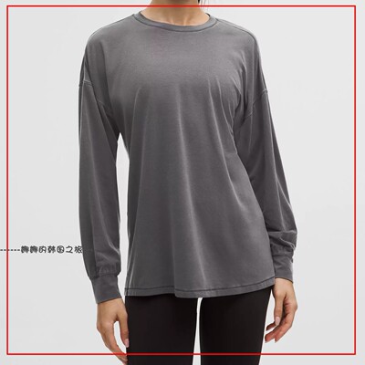 韩国代购lululemon露露乐蒙EasySet 女士运动宽松长袖T恤LW3KCJS