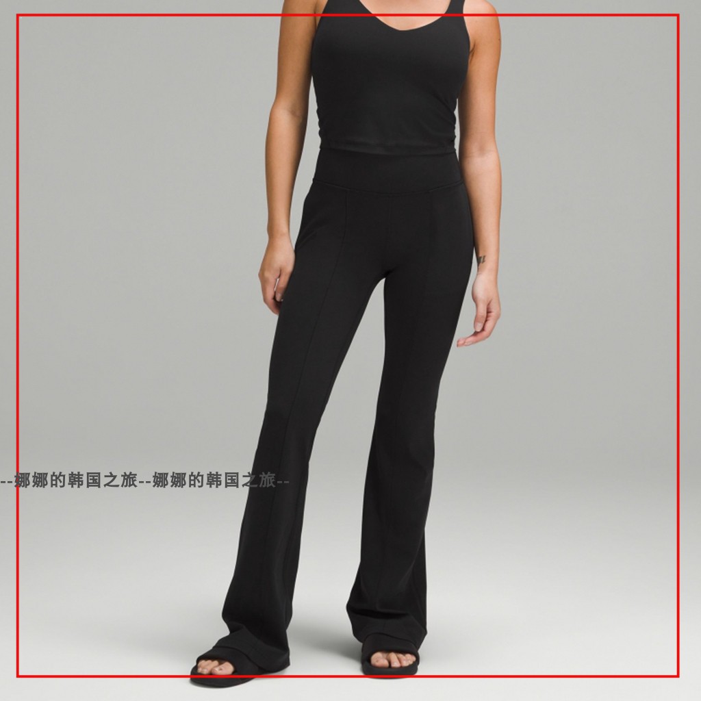 韩国代购lululemon Groove 女士弹力高腰喇叭裤30" 口袋款LW5GMDA