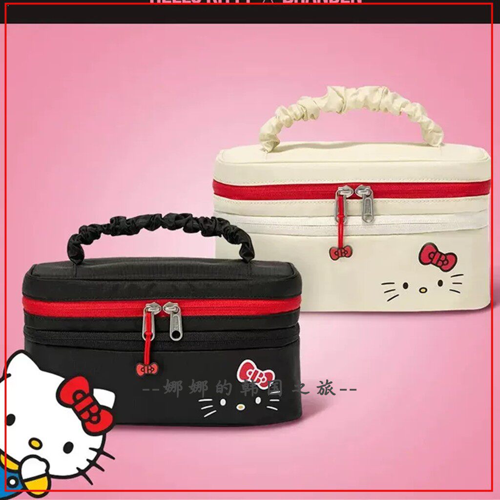韩国代购BRANDEN HELLO KITTY联名旅行化妆包斜挎包护照钱包
