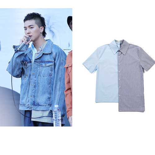 宋旻浩韩国代购短袖不规则衬衫