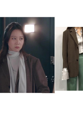 韩国正品代购直邮BOUTON孔孝真同款男友风廓形羊呢西装外套 2色