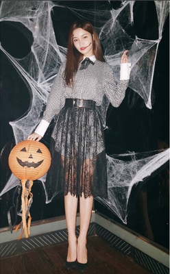 少女时代设计师千鸟格衬衫