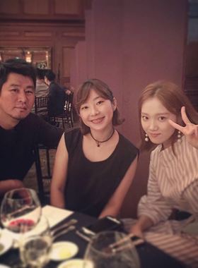 韩国正品代购NOMINATE 李圣经同款 拼色条纹系带两穿长款连衣裙