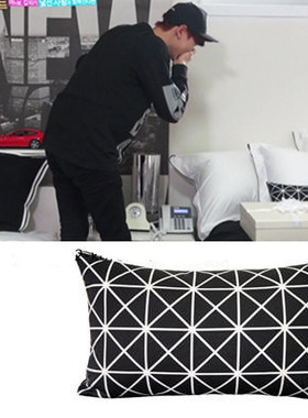 韩国代购【综艺roommate】jumine正品 EXO 灿烈菱格纹靠枕抱枕套