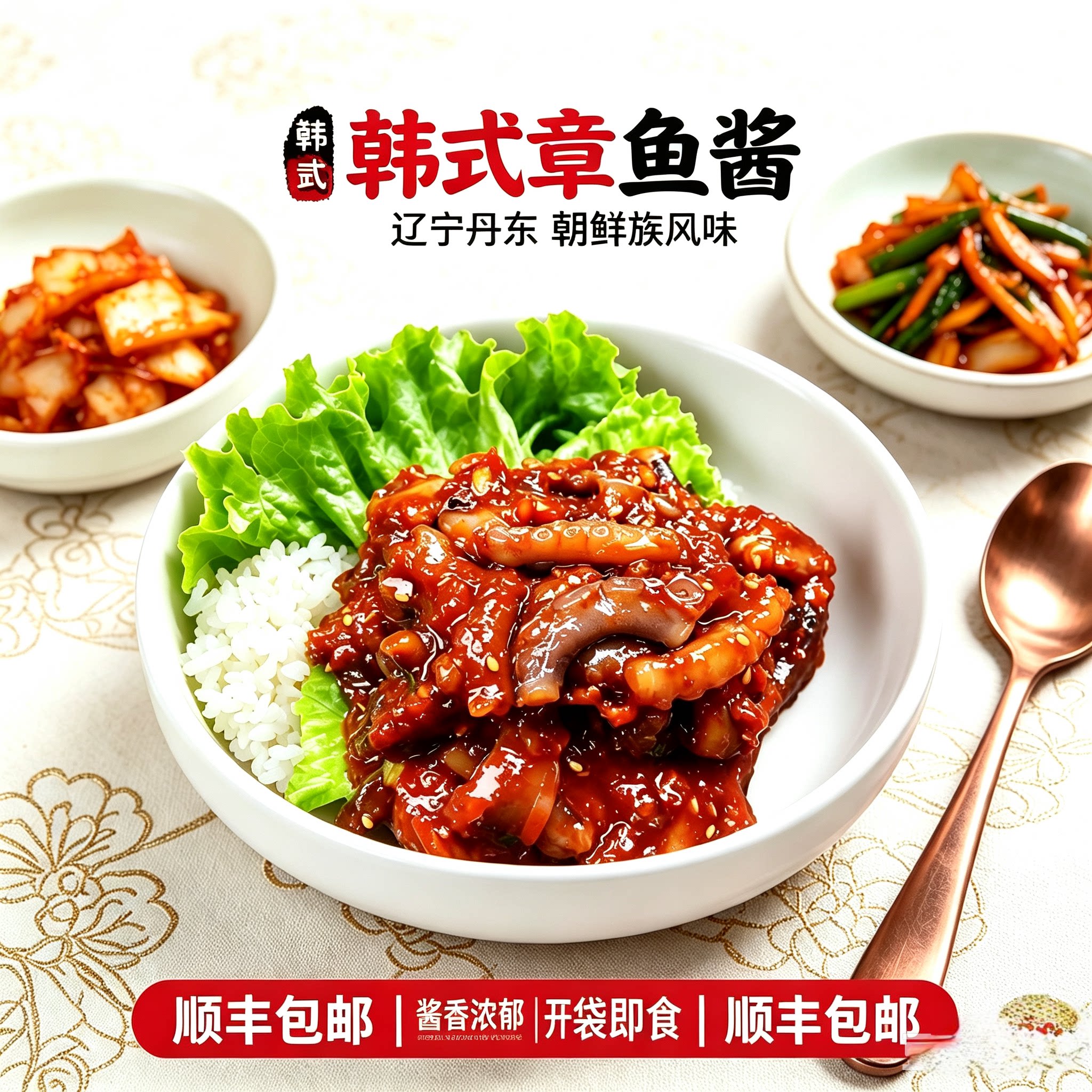 韩式章鱼酱朝鲜族生拌八爪鱼酱网冷冻章鱼