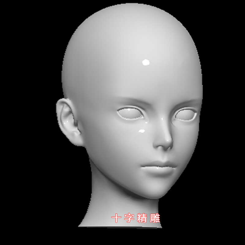 光头女stl模型max人头maya头雕bjd犀牛rhino女性头部面部3d打印