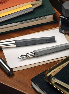 22设计DesignStudio清水模系列吸墨钢笔立体曲面梭形水泥书写工具
