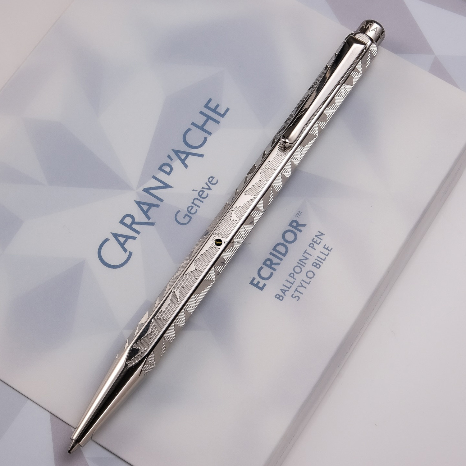 瑞士卡达CDA艾可朵阿尔卑斯雪山特别款金属镀铂金圆珠笔笔袋礼盒