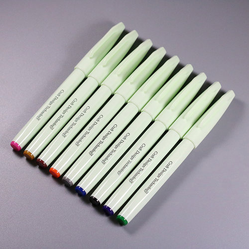日本硬毛笔签字笔brush彩色笔