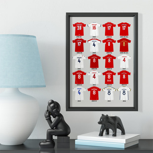 利物浦杰拉德职业生涯历史球衣实木装饰相框照片墙桌摆挂框件壁画