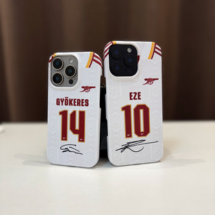 2025-26阿森纳二客球衣iphone 13XSMAX XR 16pro MAX 15 Pro plus 14plus手机壳华为哲凯赖什 赖斯 萨卡 埃泽