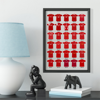 利物浦历史球衣插画款件装饰相框