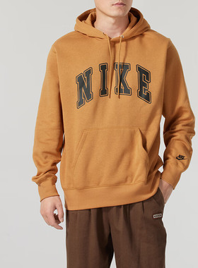 NIKE耐克 男子经典休闲运动抽绳保暖卫衣连帽套头衫FZ0872-224