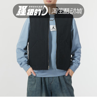 耐克Nike男子立领复古宽松保暖刺绣休闲棉马甲背心FQ1862 307 010