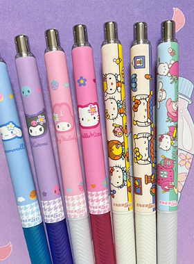 日本派通pentel新款三丽鸥家族草莓hello kiity限定黑色0.5中性笔