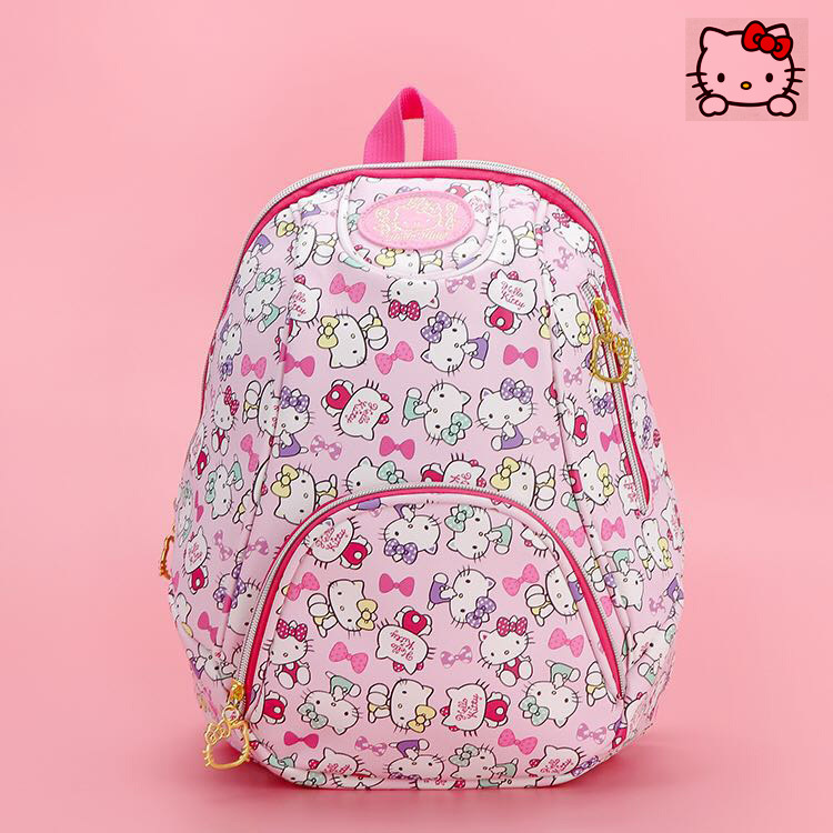 凱蒂貓Hellokitty小學生女孩卡通書包兒童防水休閑旅行雙肩背包郵
