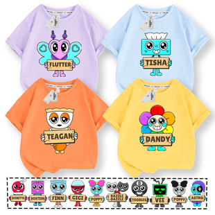 丹迪的世界短袖 Dandy's World儿童卡通游戏圆领亲休闲衣服T恤潮