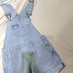 小酷熊刺绣牛仔背带短裤/亏本清/ 14年老店