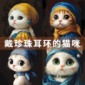 DIY数字油画手工填色高级治愈肌理装 万色嘉绘 猫咪系列 饰画
