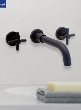 酒店家用浴室卫生间黑色入墙暗装冷热水龙头洗手盆洗脸面盆出水嘴