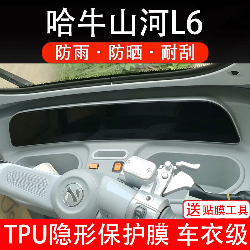 哈牛山河L6仪表膜电动车液晶显示屏幕保护非钢化贴纸盘码瓶三轮车