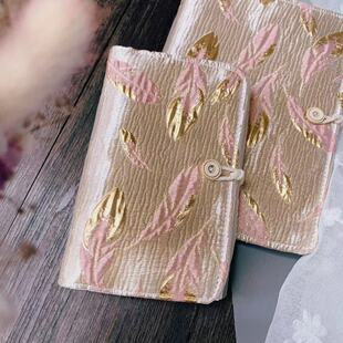 羽光粉手账活页本a6高颜值布面立体羽毛日记本复古记事随身本学生