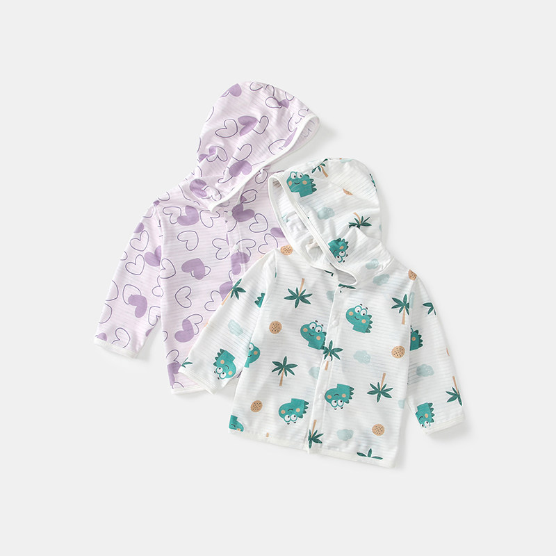 婴儿衣服春夏季薄款透气单上衣连帽外套外出防晒衣宝宝洋气儿童