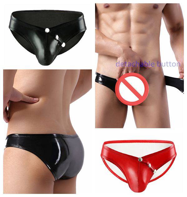 男士暗扣PVC亮皮三角裤性感开档夏短裤紧身大码弹力凸裆漆皮内裤,女士内衣/男士内衣/家居服,男三角内裤,淘宝优惠券,粉丝福利购,淘宝优惠卷