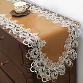 欧式 饰复古奢华 茶几蕾丝长条餐桌台布装 桌旗轻奢高端美式 床旗法式