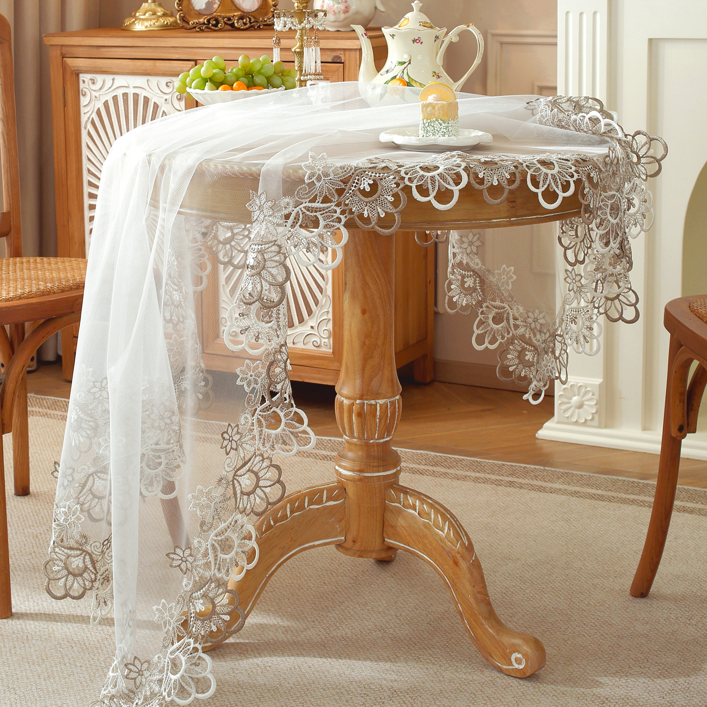 法式复古餐桌布ins文艺盖巾
