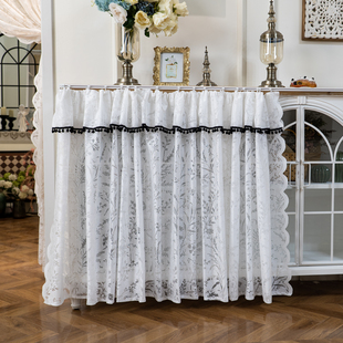 开放式橱柜遮挡帘杂物柜遮丑帘2026新款纱帘免打孔滑轨柜子防尘帘