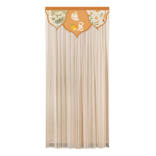 免打孔防蚊门帘布艺网红纱帘卧室蕾丝门帘隔断帘2023春季挂式双层