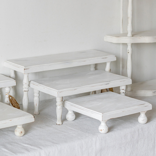 生活小物｜法式复古做旧榉木展示架陈列架桌面多层组合可拆卸置物