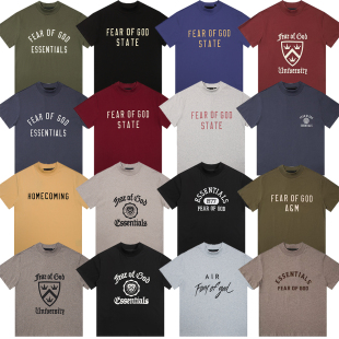 字母印花宽松休闲短袖 潮牌夏季 T恤男女 HHH美式 FOG复线ESSENTIALS