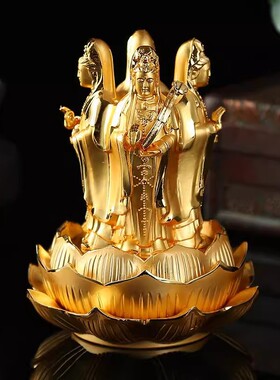 摆件观音汽车车佛像佛车载内香水饰品创意千手座合金三面四面财神