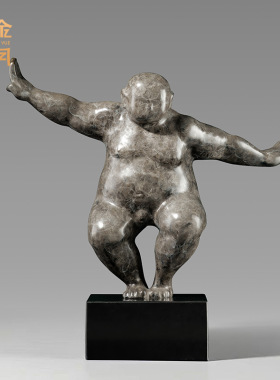 铜艺坊武功胖子黄铜雕塑小胖子抽象铜人雕像客厅家居摆件铜装饰品