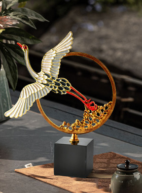 新中式中国风圆环摆件禅意客厅玄关书房博古架桌面家居装饰品摆设