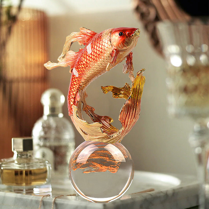 2026新款锦鲤鱼客厅摆件高端大气上档次办公室酒柜电视柜装饰品