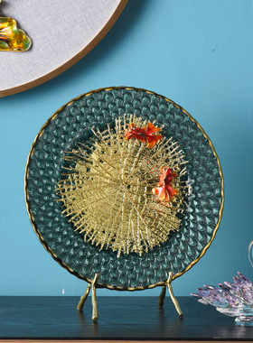 新中式入户玄关招财纳福摆件珐琅彩工艺品家居电视柜装饰节庆礼